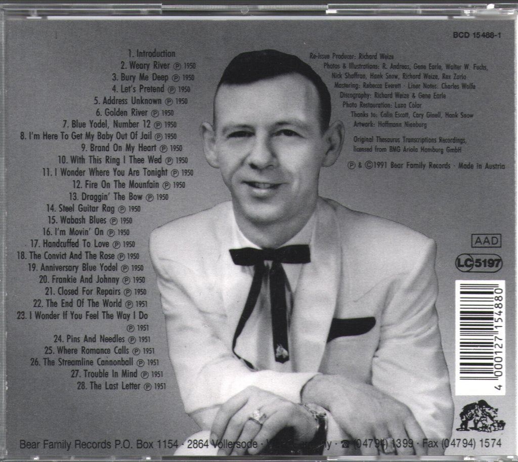 Hank Snow - Thesaurus Transcriptions - Cd Box Set
