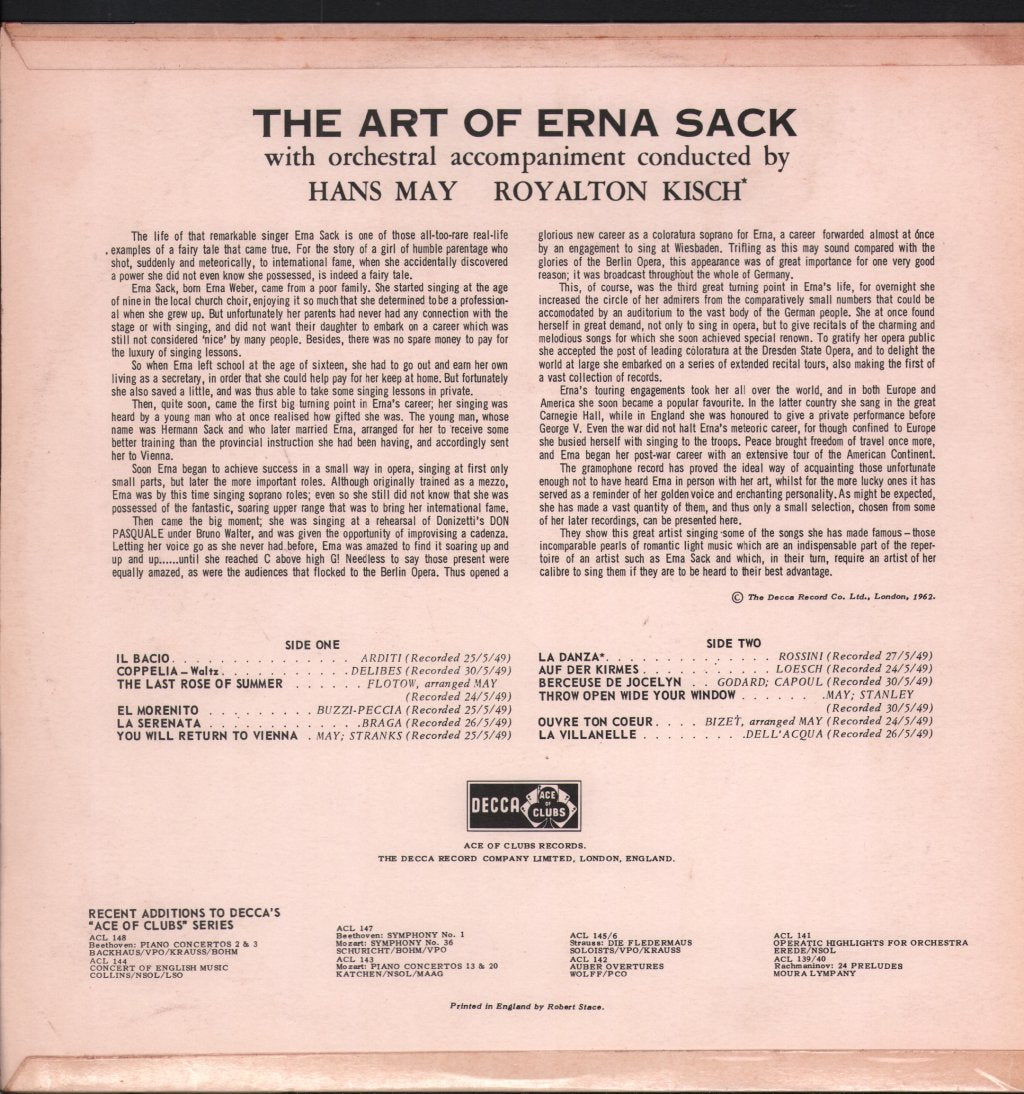 Erna Sack - Art Of Erna Sack - Lp