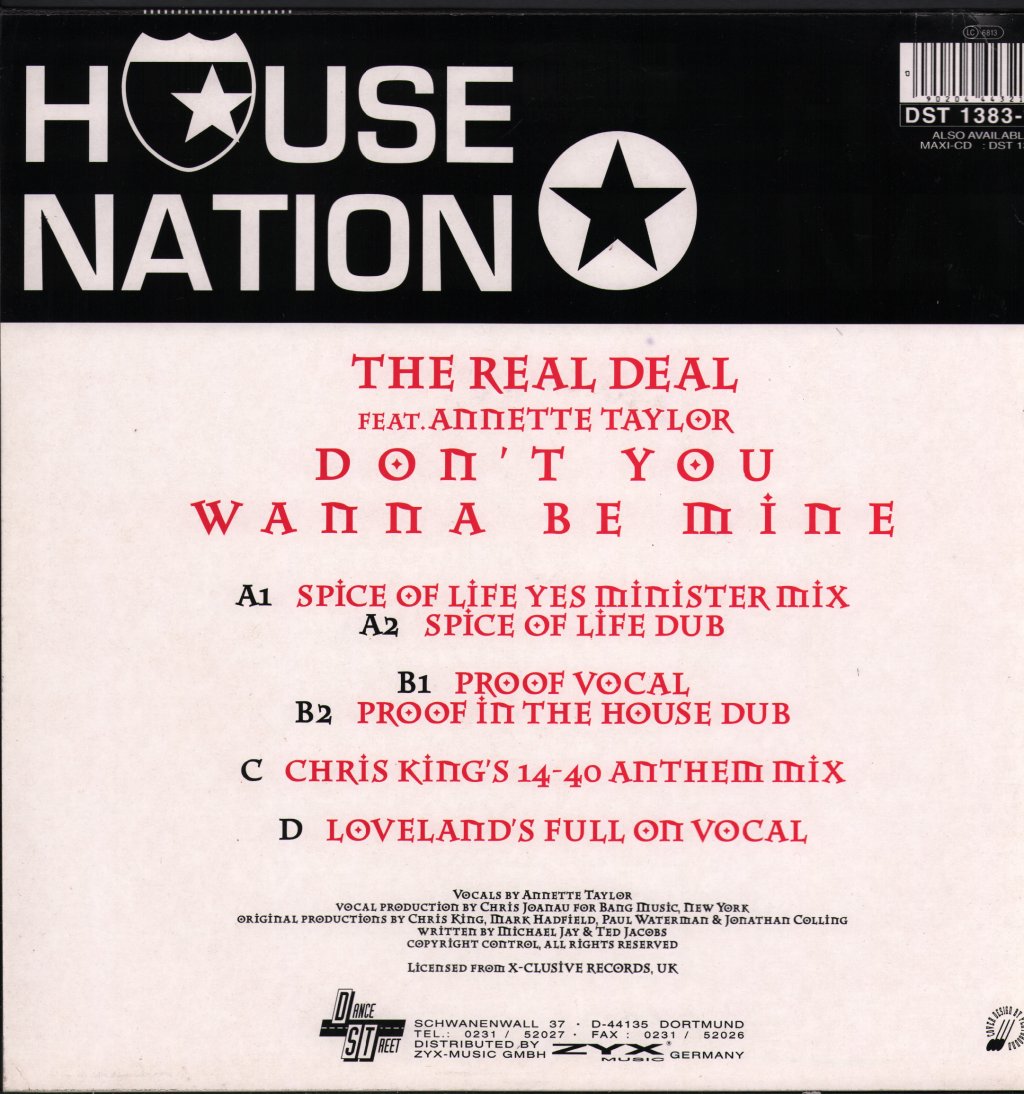 Real Deal Featuring Annette Taylor - Don't You Wanna Be Mine - Double 12 Inch