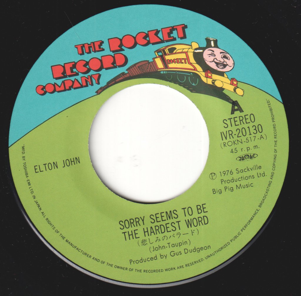 Elton John - Sorry Seems To Be The Hardest Word - 7 Inch