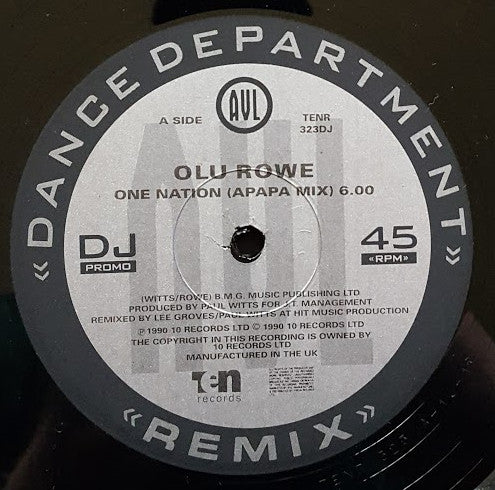 Olu Rowe - One Nation - 12 Inch