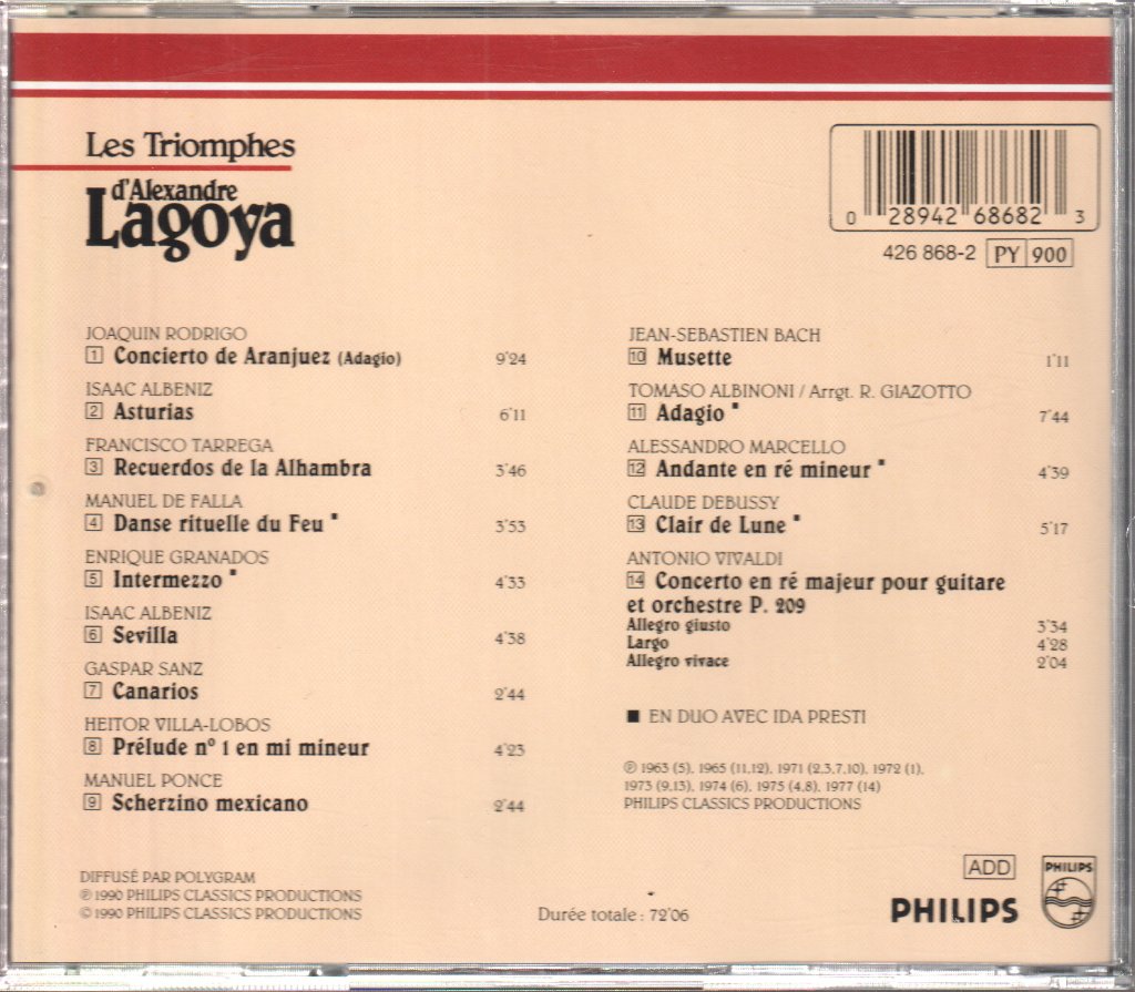 Alexandre Lagoya - Les Triomphes D'Alexandre Lagoya - Cd