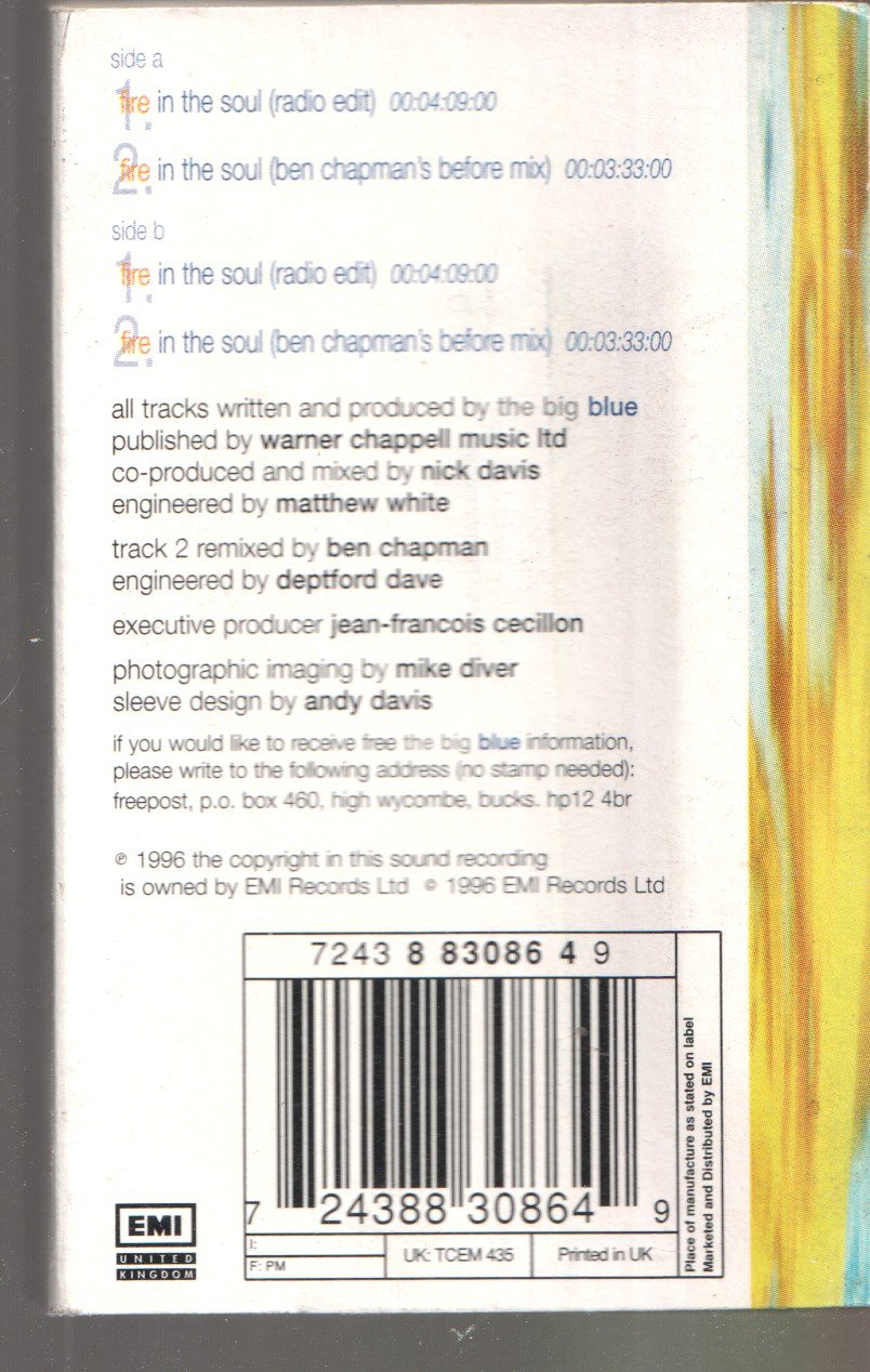 Big Blue - Fire In The Soul - Cassette