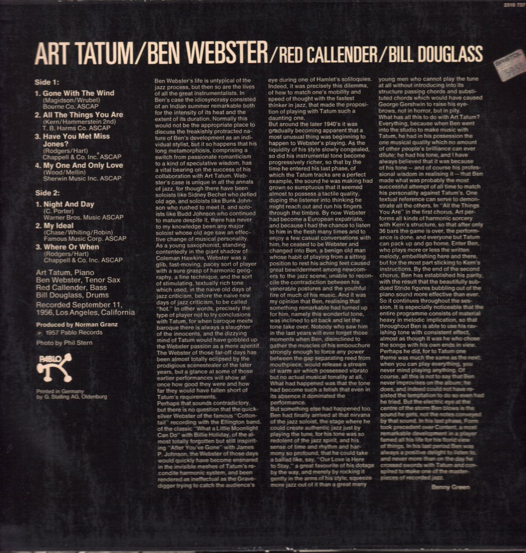 Art Tatum - Tatum Group Masterpieces - Lp