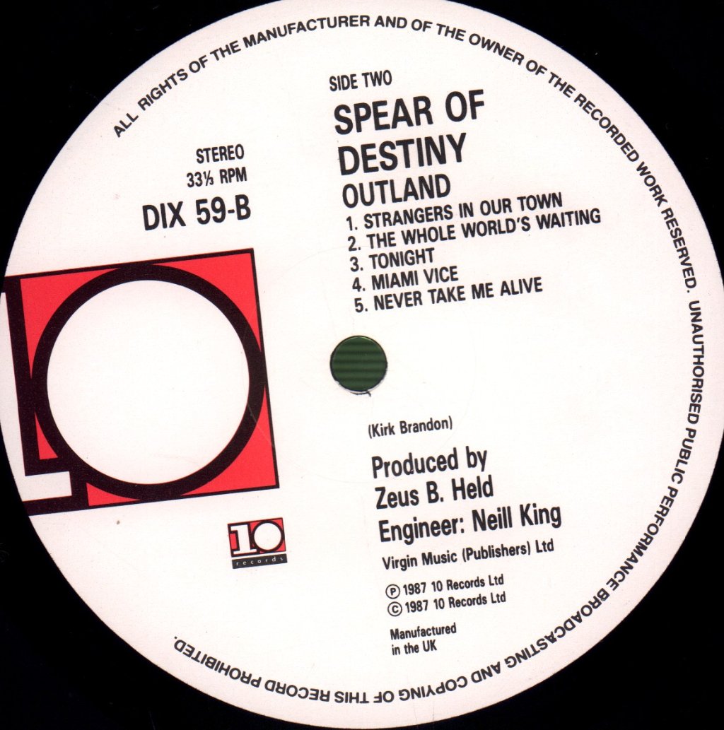 Spear Of Destiny - Outland - Lp