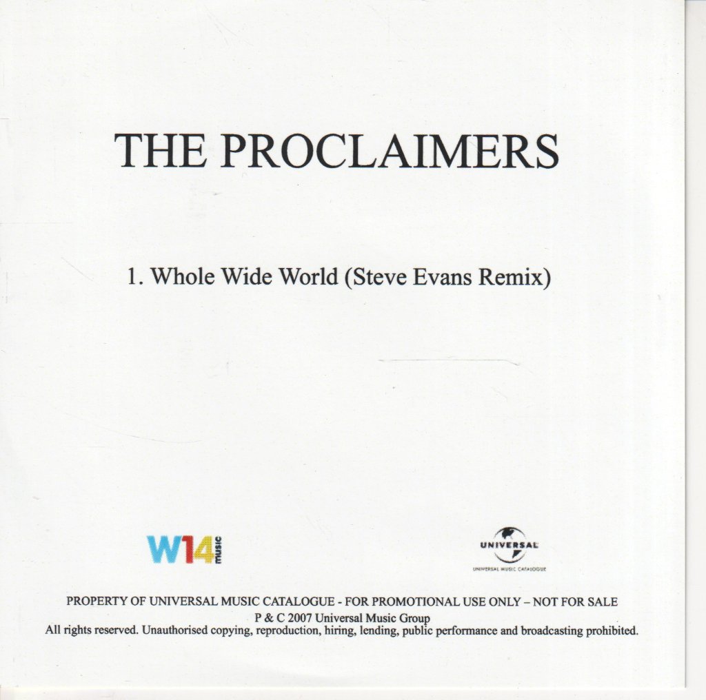 Proclaimers - Whole Wide World - Cdr