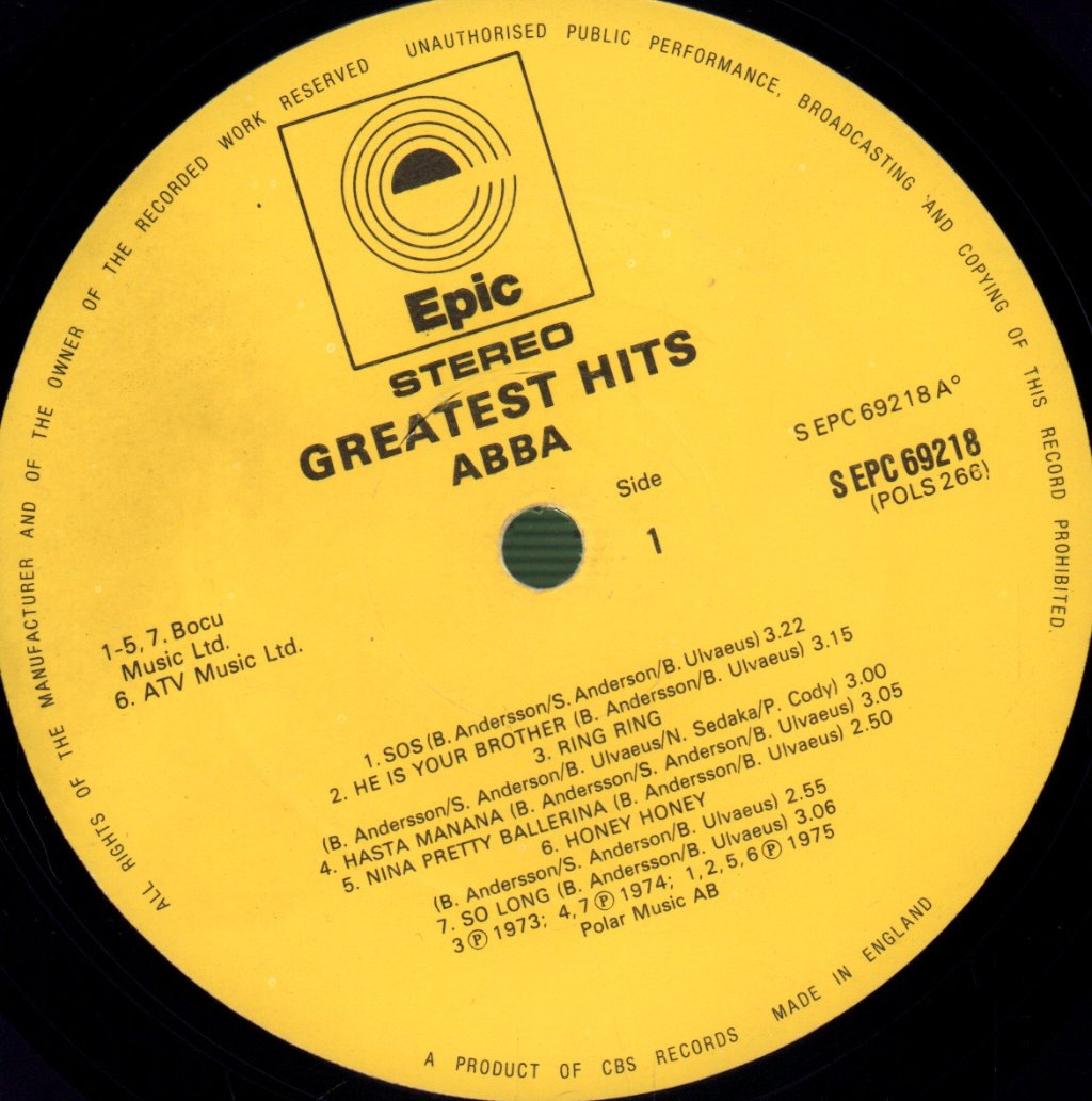 ABBA - Greatest Hits - Lp