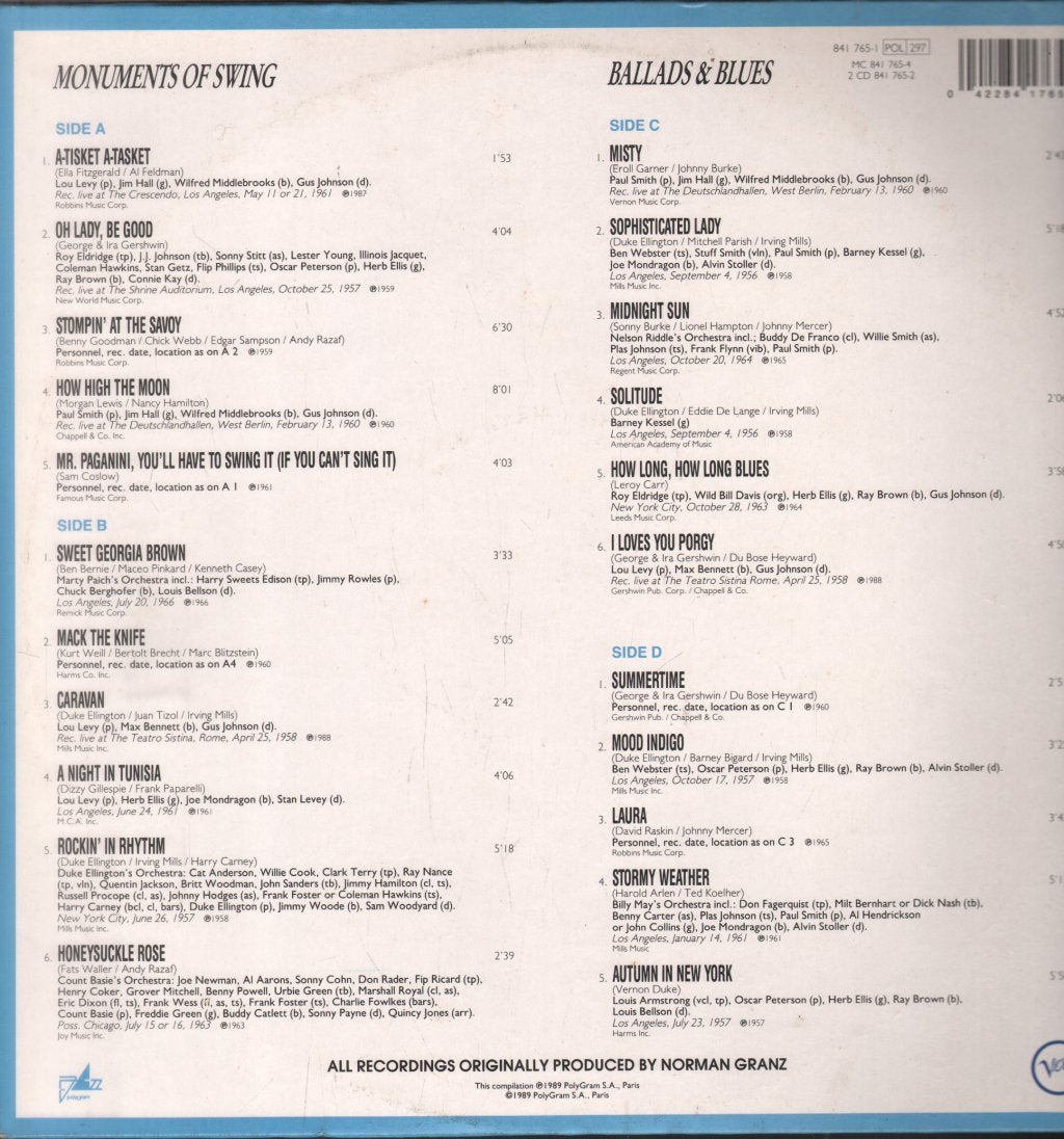 Ella Fitzgerald - For The Love Of Ella - Double Lp