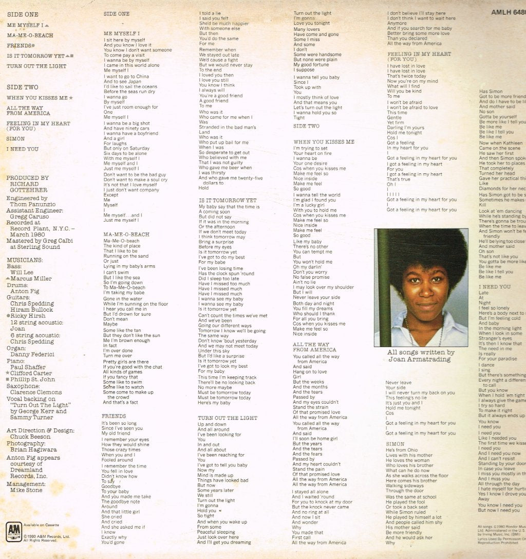 Joan Armatrading - Me Myself I - Lp
