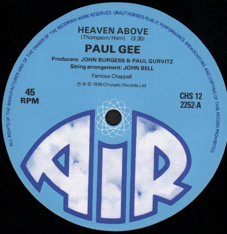 Paul Gee - Heaven Above - 12 Inch