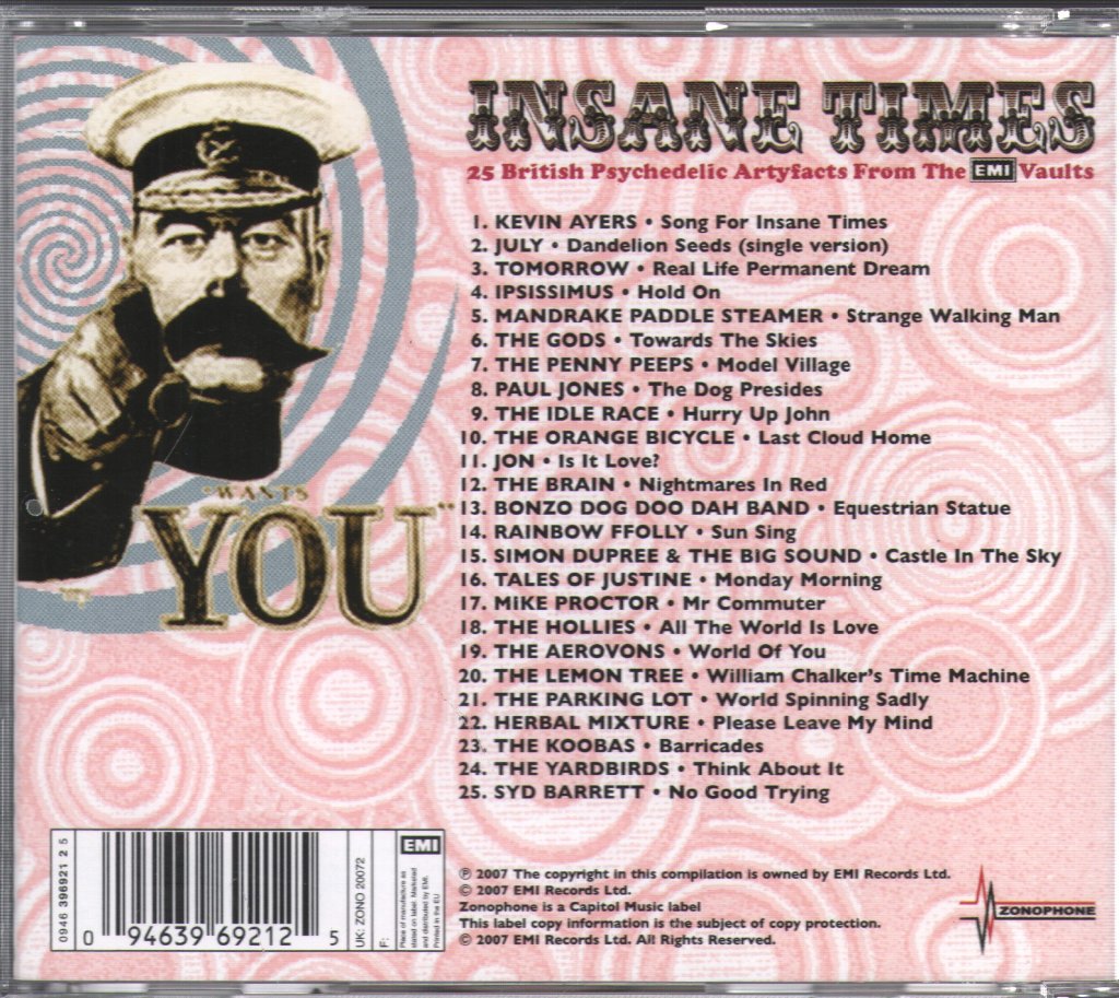 Various Artists - Insane Times • 25 British Psychedelic Artyfacts From The EMI Vaults - Cd