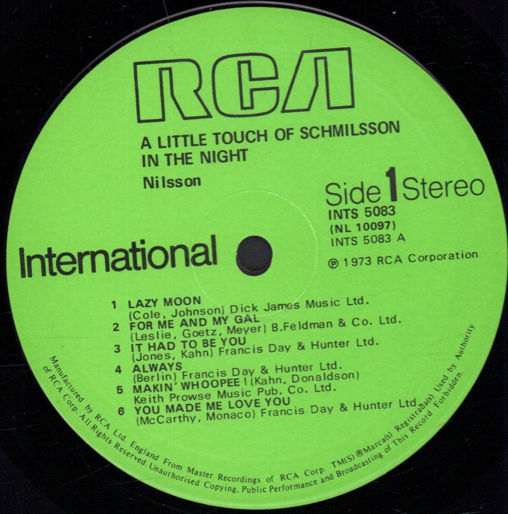 Nilsson - A Little Touch Of Schmilsson In The Night - Lp