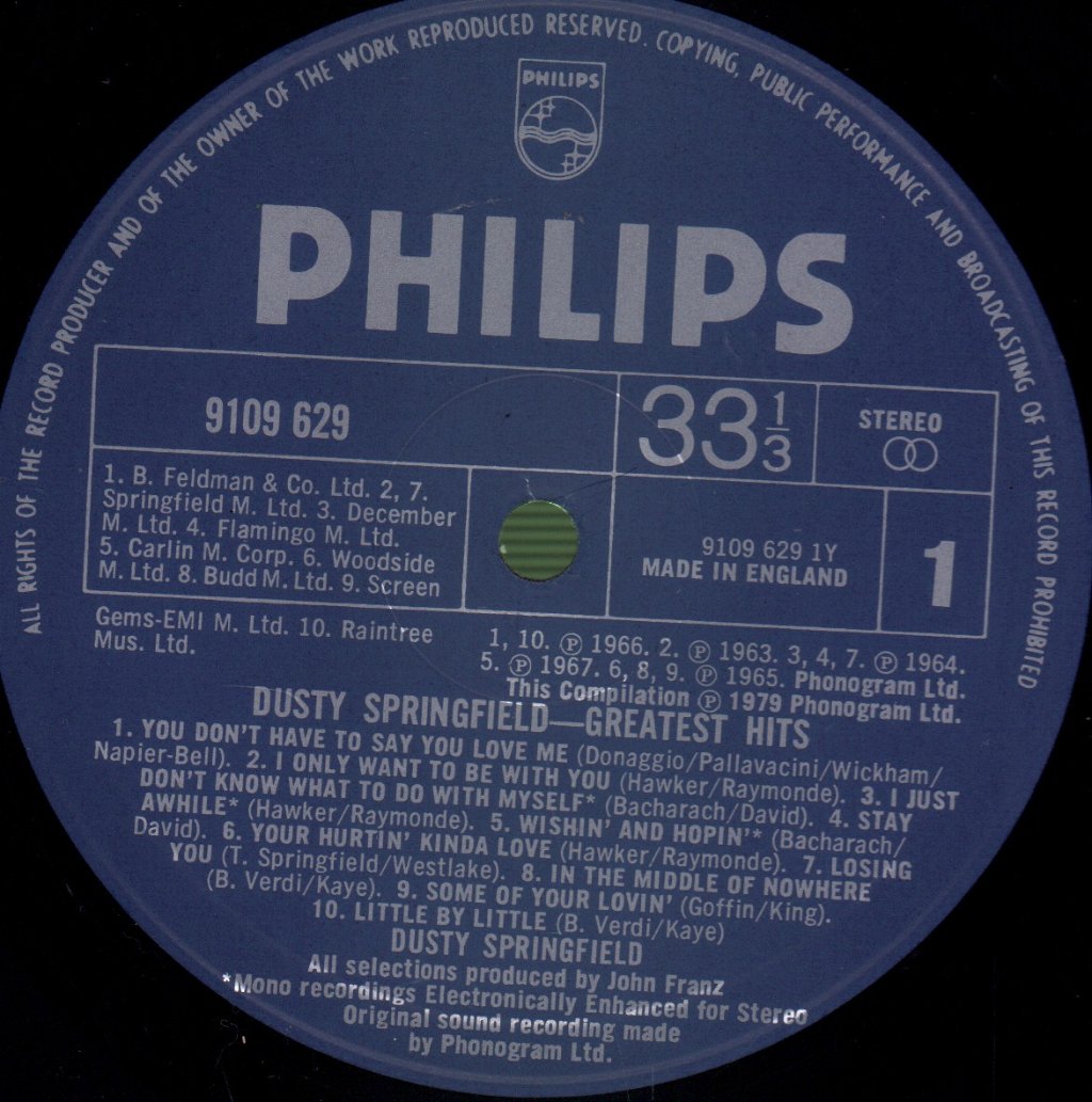 Dusty Springfield - Greatest Hits - Lp