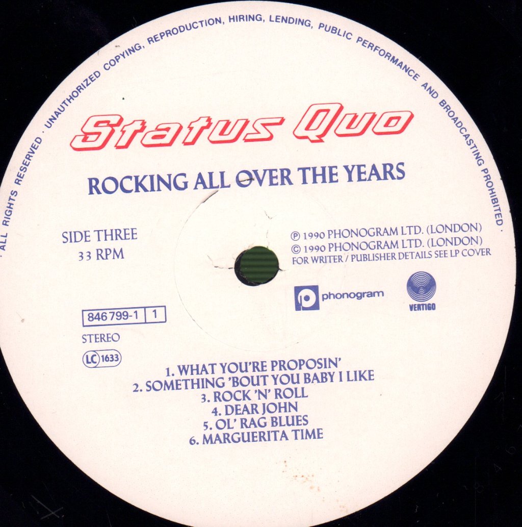 Status Quo - Rocking All Over The Years - Double Lp