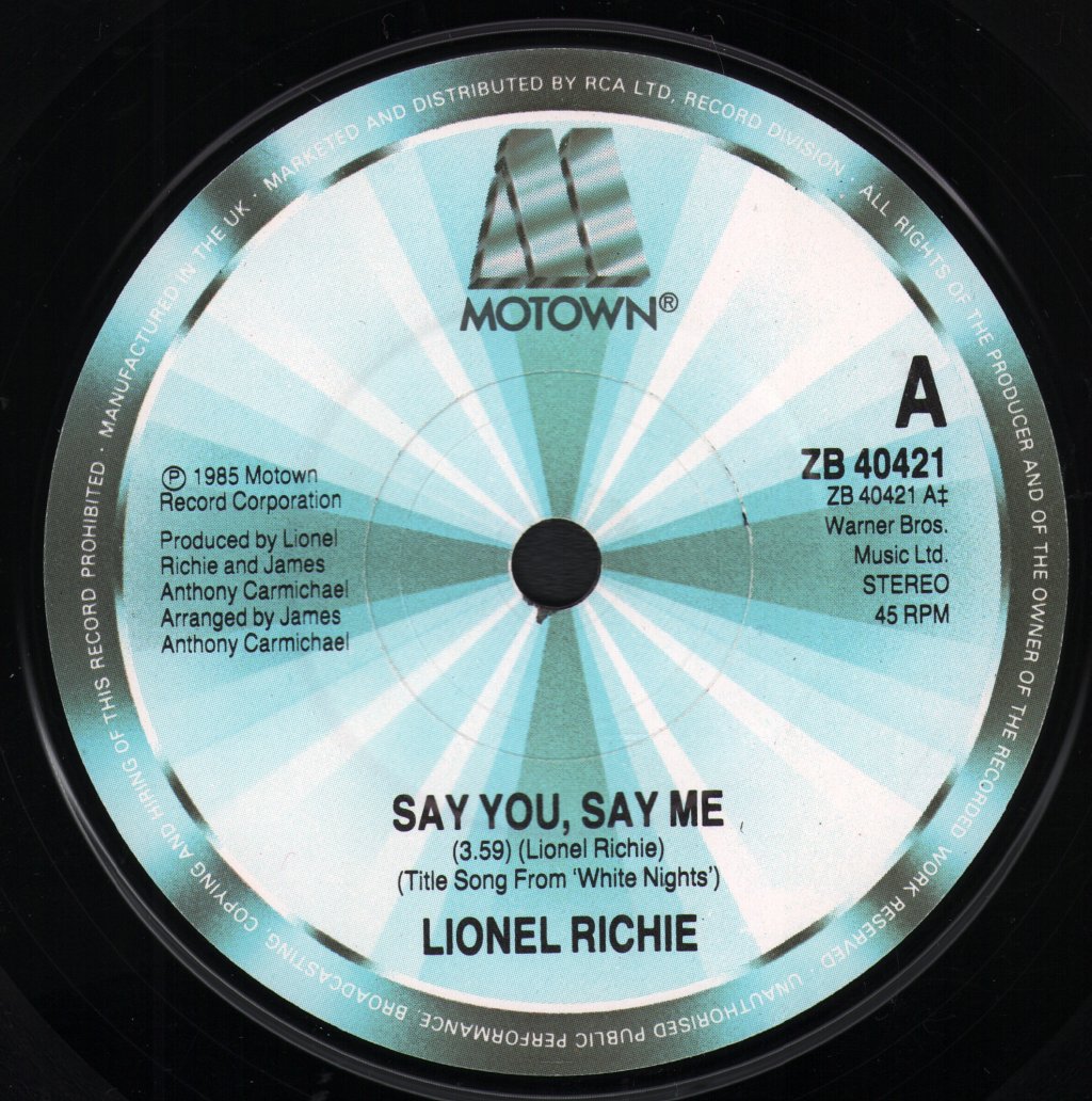 Lionel Richie - Say You Say Me - 7 Inch