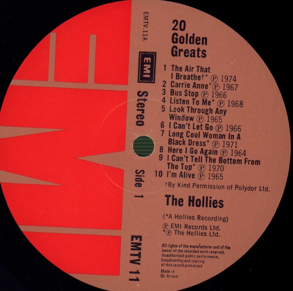 Hollies - 20 Golden Greats - Lp