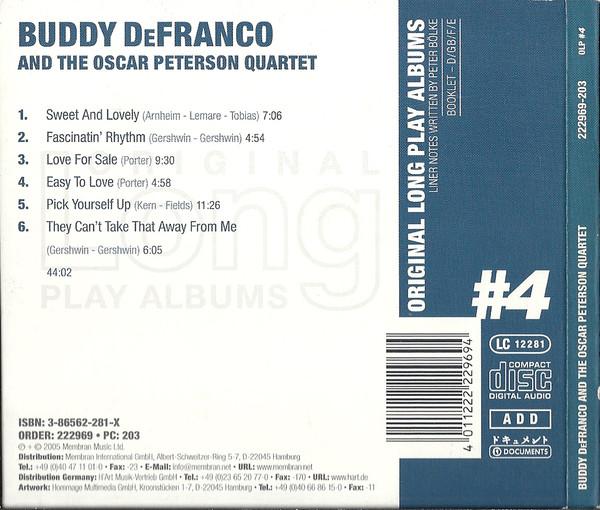 Buddy De Franco And The Oscar Peterson Quartet - Buddy De Franco And The Oscar Peterson Quartet - Cd