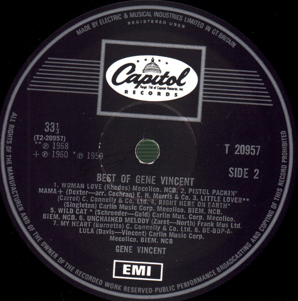 Gene Vincent And His Blue Caps - Best Of Gene Vincent - Lp