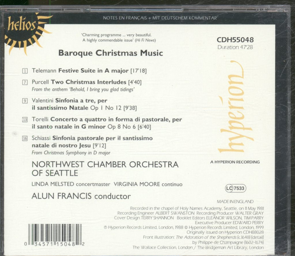 Northwest Chamber Orchestra Of Seattle, Alun Francis - Baroque Christmas Music - Cd