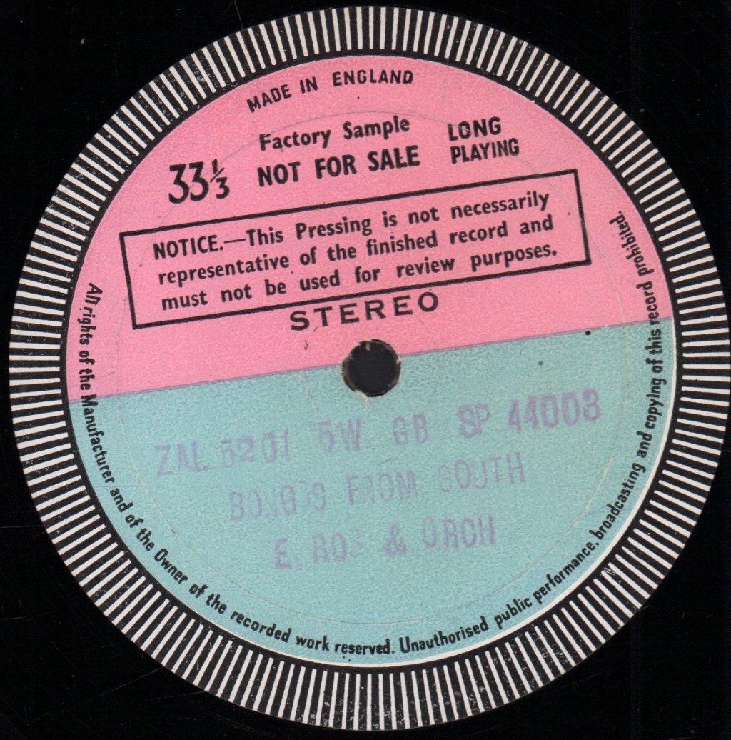 Edmundo Ros And His Orchestra - Bongos From The  South - Lp