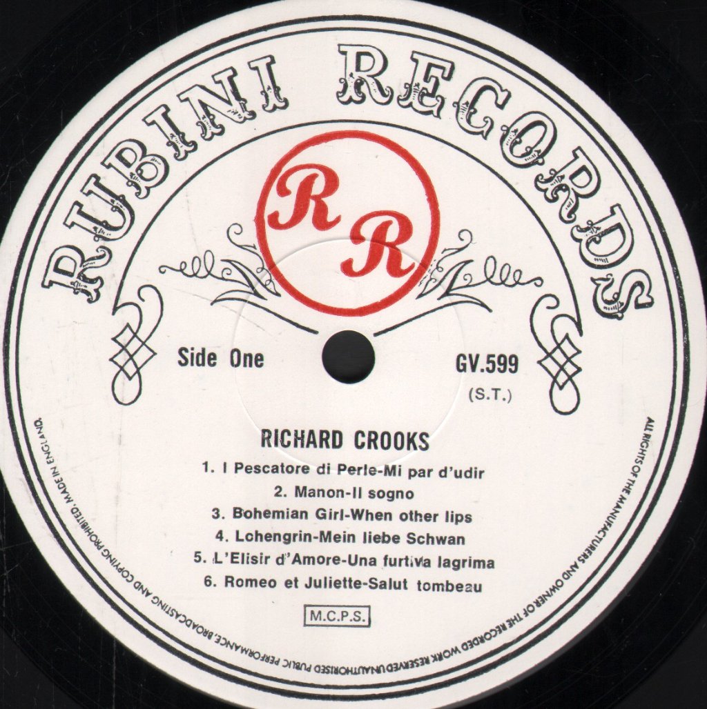 Richard Crooks - Broadcasts Of Richard Crooks Volume One - Lp