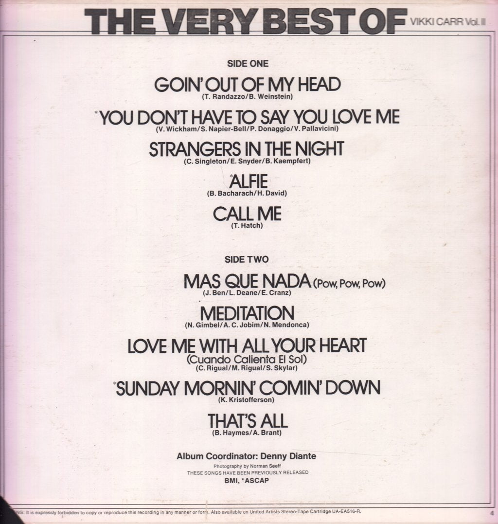 Vikki Carr - Very Best Of Vikki Carr Vol. II - Lp