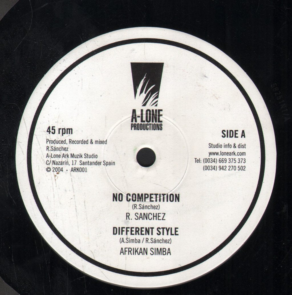 R. Sanchez / Afrikan Simba / Kenny Knots / Lone Ark Riddim Force - No Competition / Different Style / Praise Jah / No Competition Riddim - 10 Inch