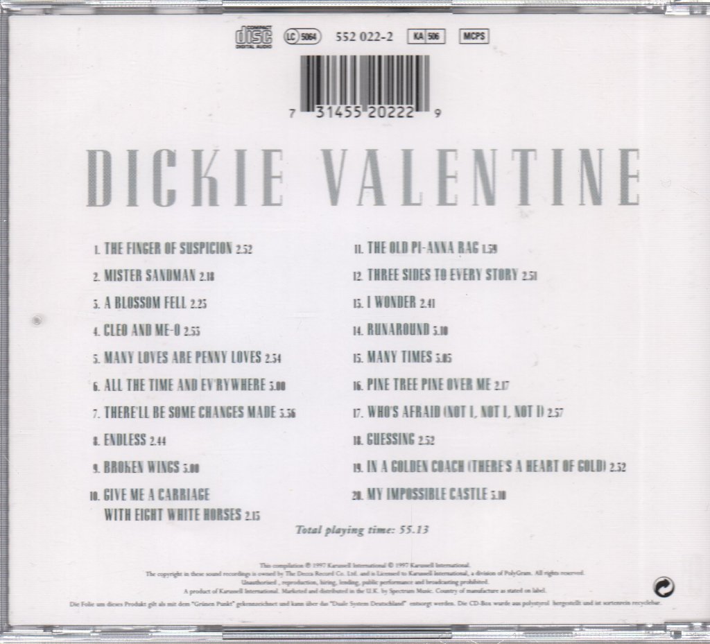 Dickie Valentine - Very Best Of - Cd