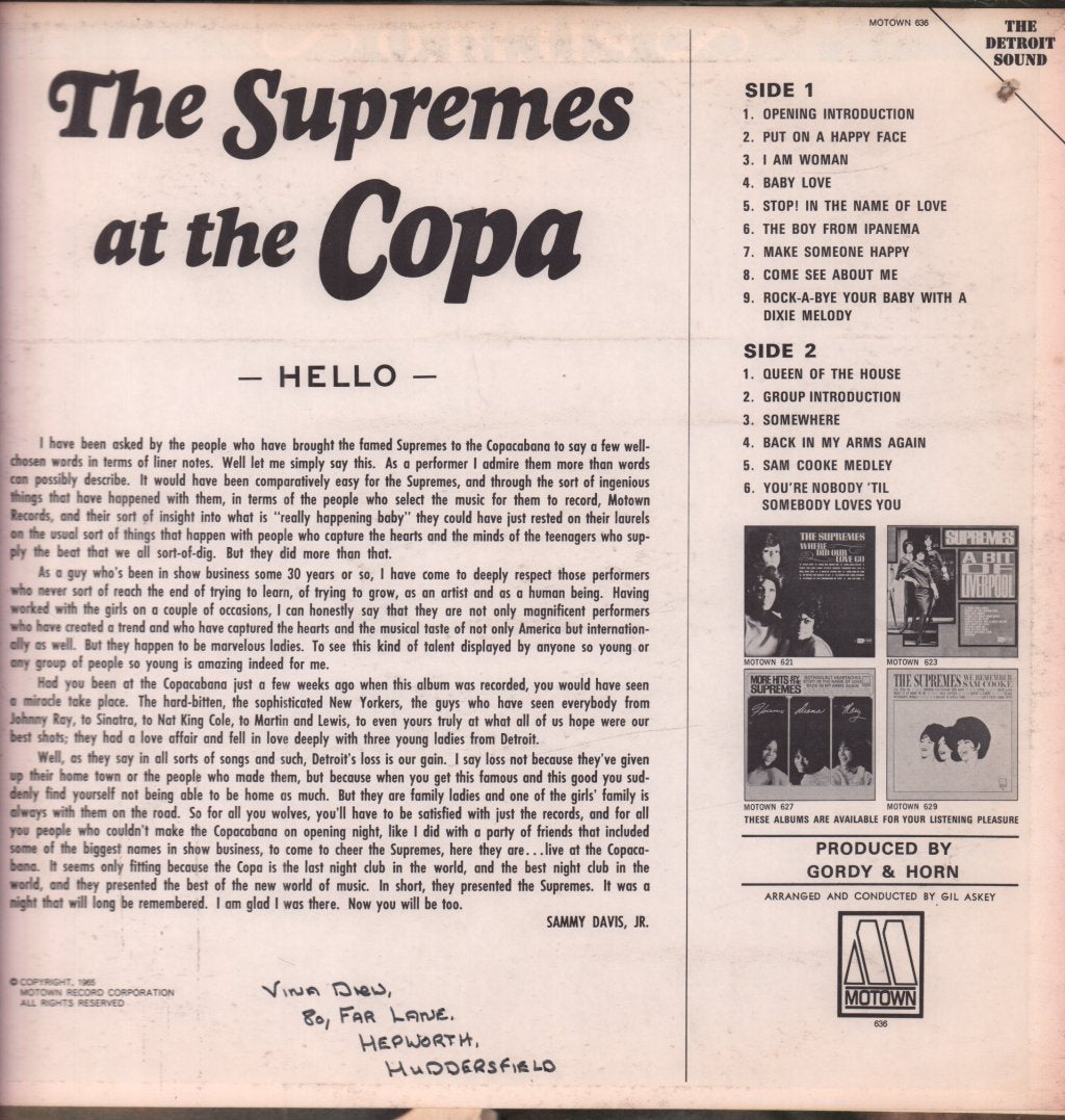 Supremes - At The Copa - Lp