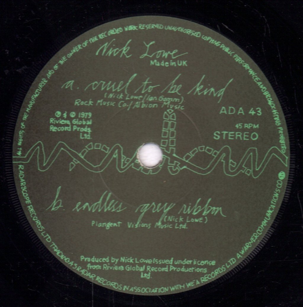 Nick Lowe - Cruel To Be Kind - 7 Inch