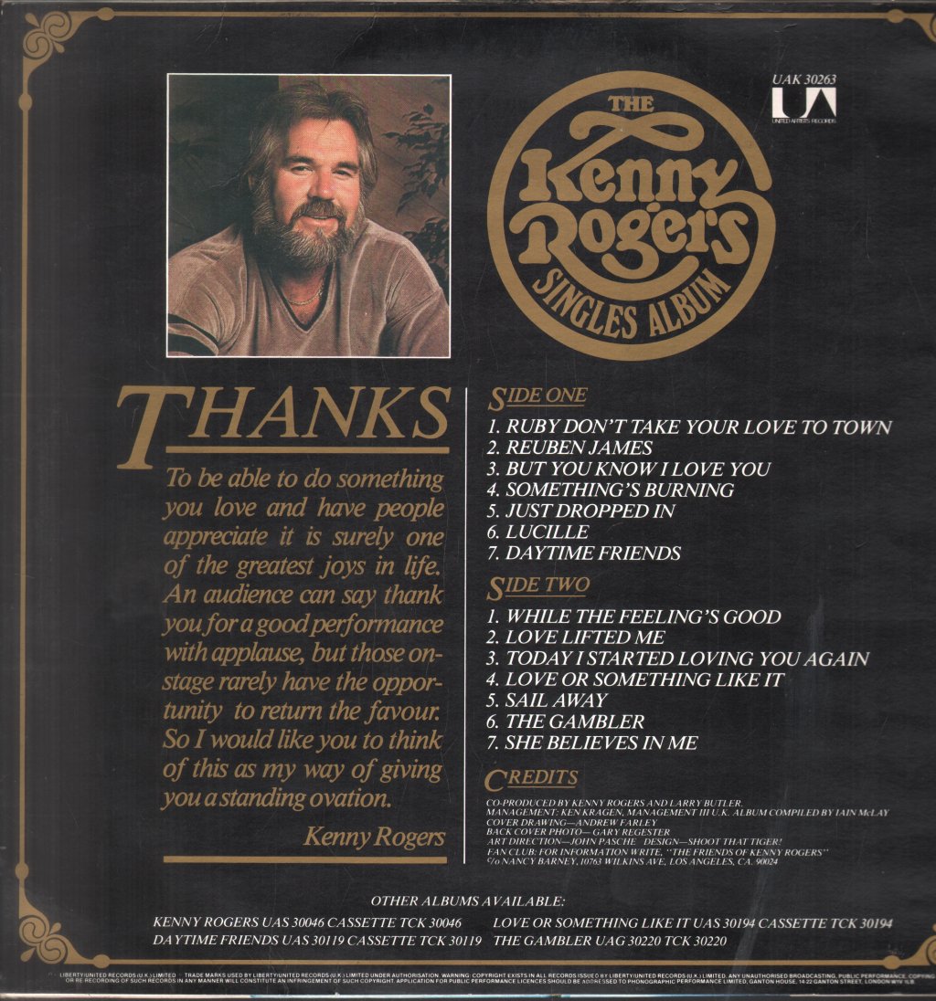 Kenny Rogers - Kenny Rogers Singles Album - Lp