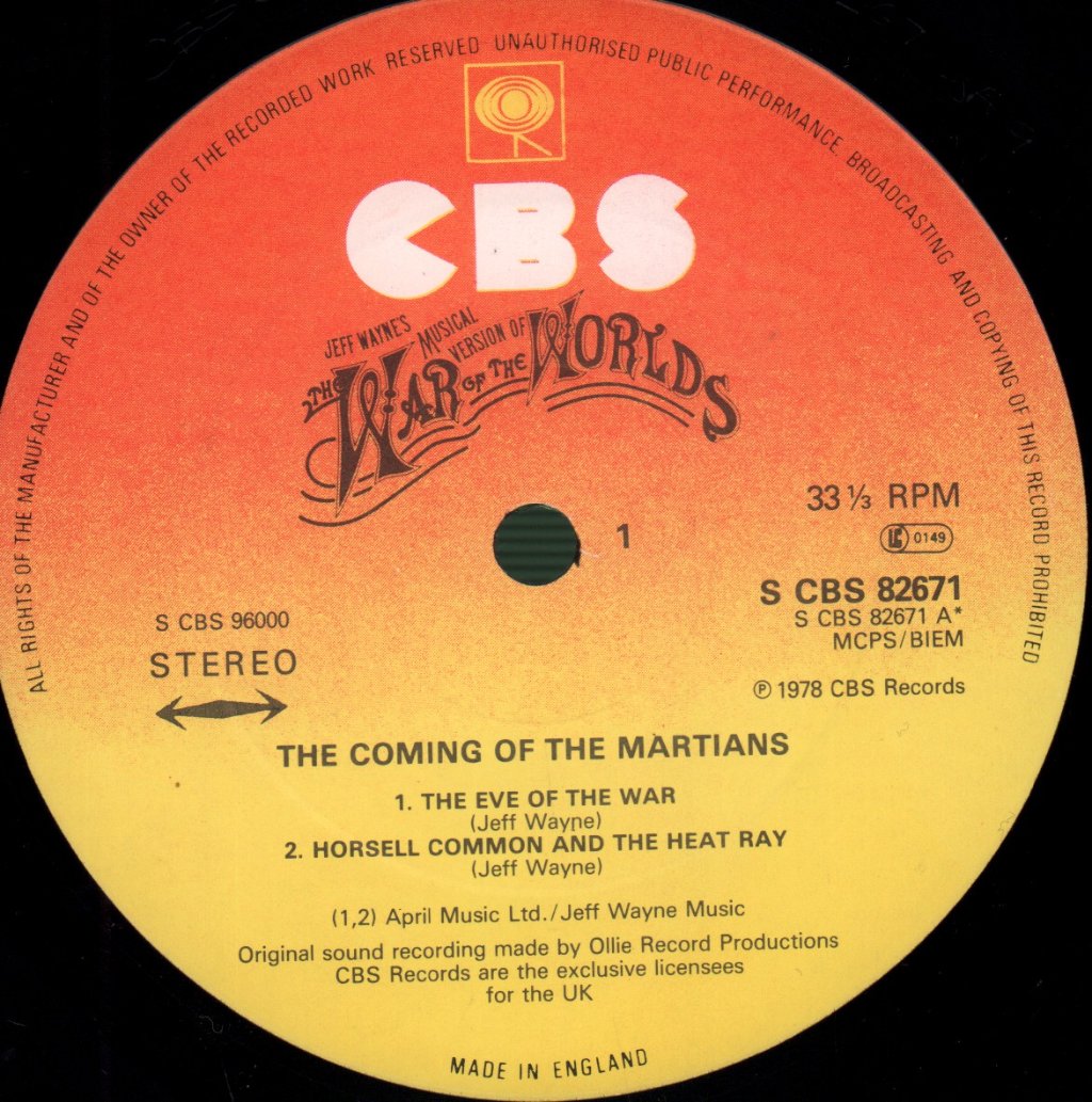 Jeff Wayne - War Of The Worlds - Double Lp