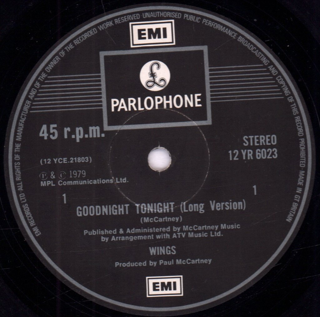 Wings - Good Night Tonight - 12 Inch