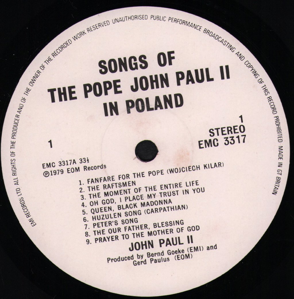 Pope John Paul Ii - Songs Of The Pope John Paul Ii In Poland - Lp