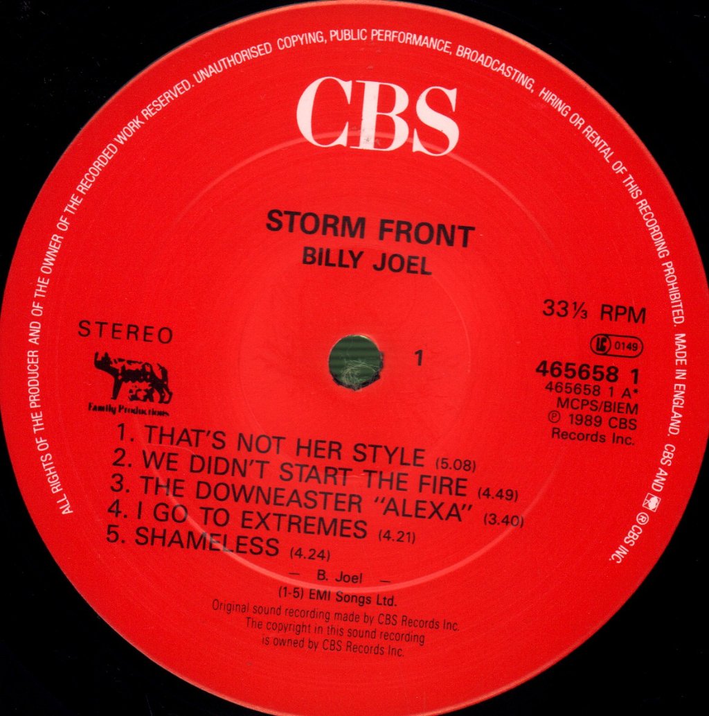 Billy Joel - Storm Front - Lp