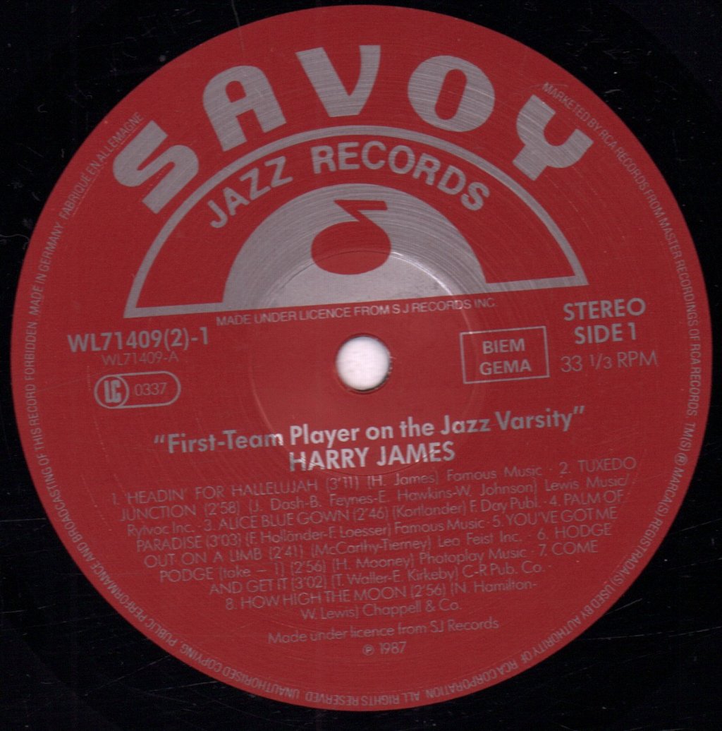 Harry James - First Team Player On The Jazz Varsity - Double Lp