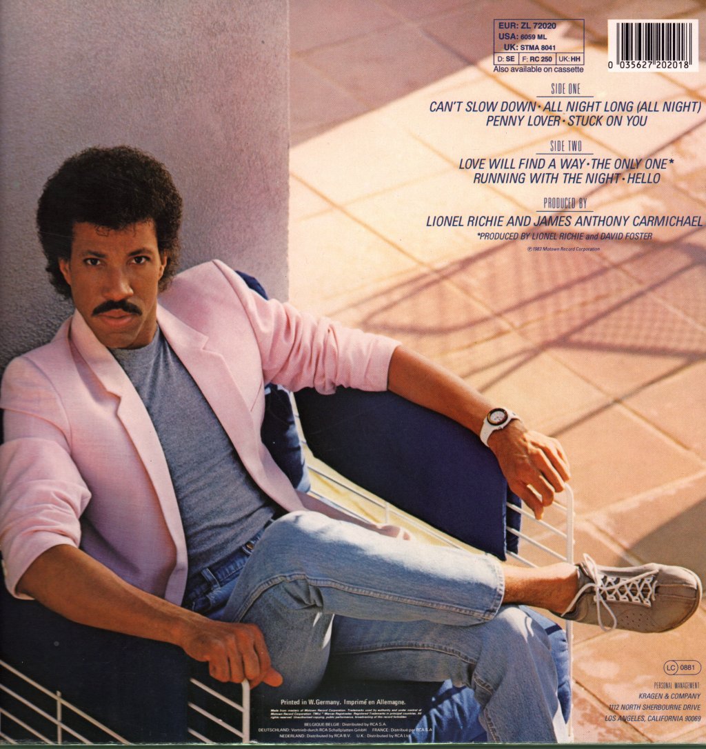 Lionel Richie - Can't Slow Down - Lp