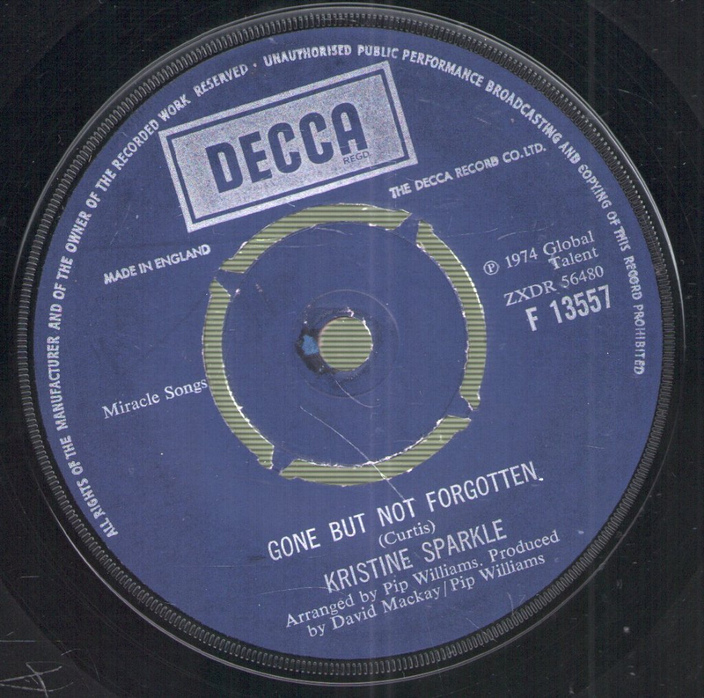 Kristine Sparkle - Gone But Not Forgotten - 7 Inch