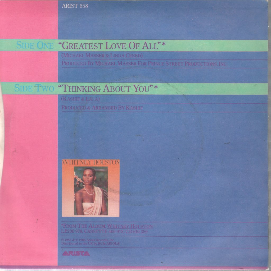Whitney Houston - Greatest Love Of All - 7 Inch
