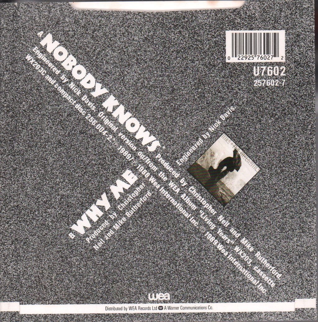Mike And The Mechanics - Nobody Knows - 7 Inch