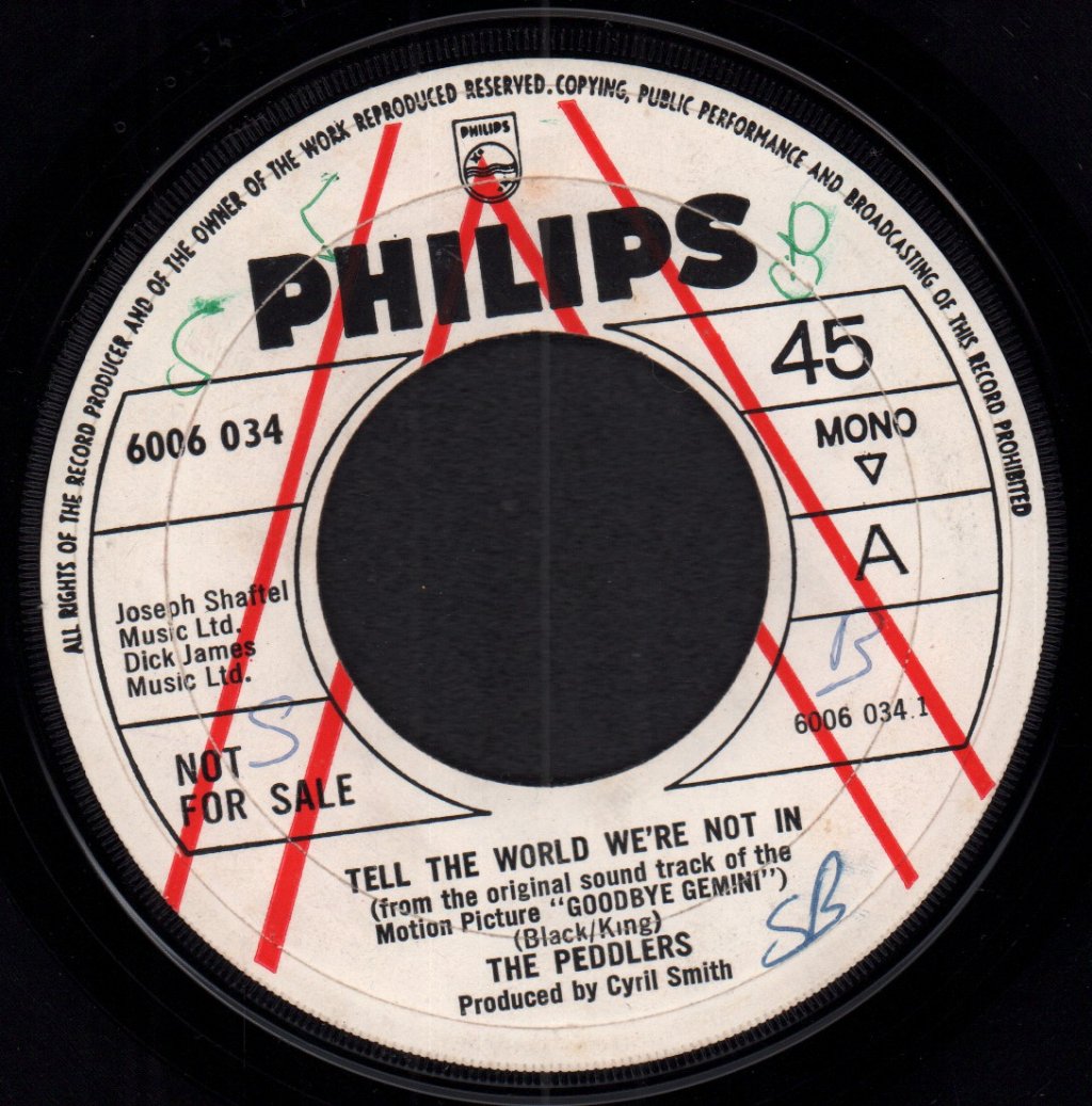 Peddlers - Tell The World We're Not In - 7 Inch