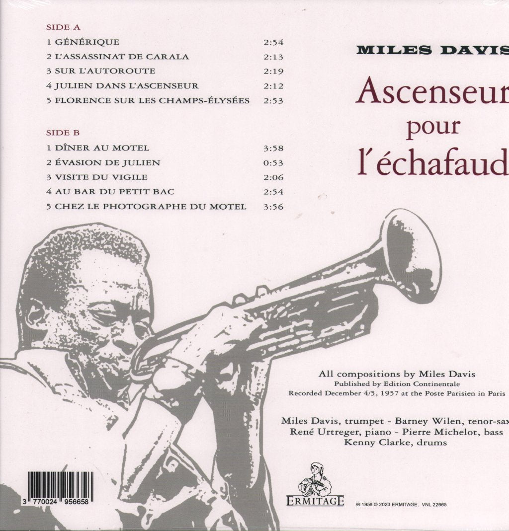 Miles Davis - Ascenseur Pour L'echafaud (Lift to the Scaffold) - Lp