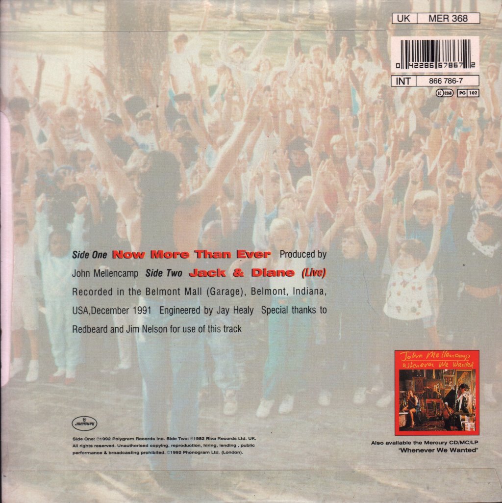 John Mellencamp - Now More Than Ever - 7 Inch