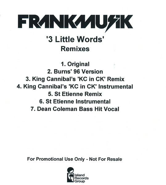 Frankmusik - 3 Little Words Remixes - Cdr