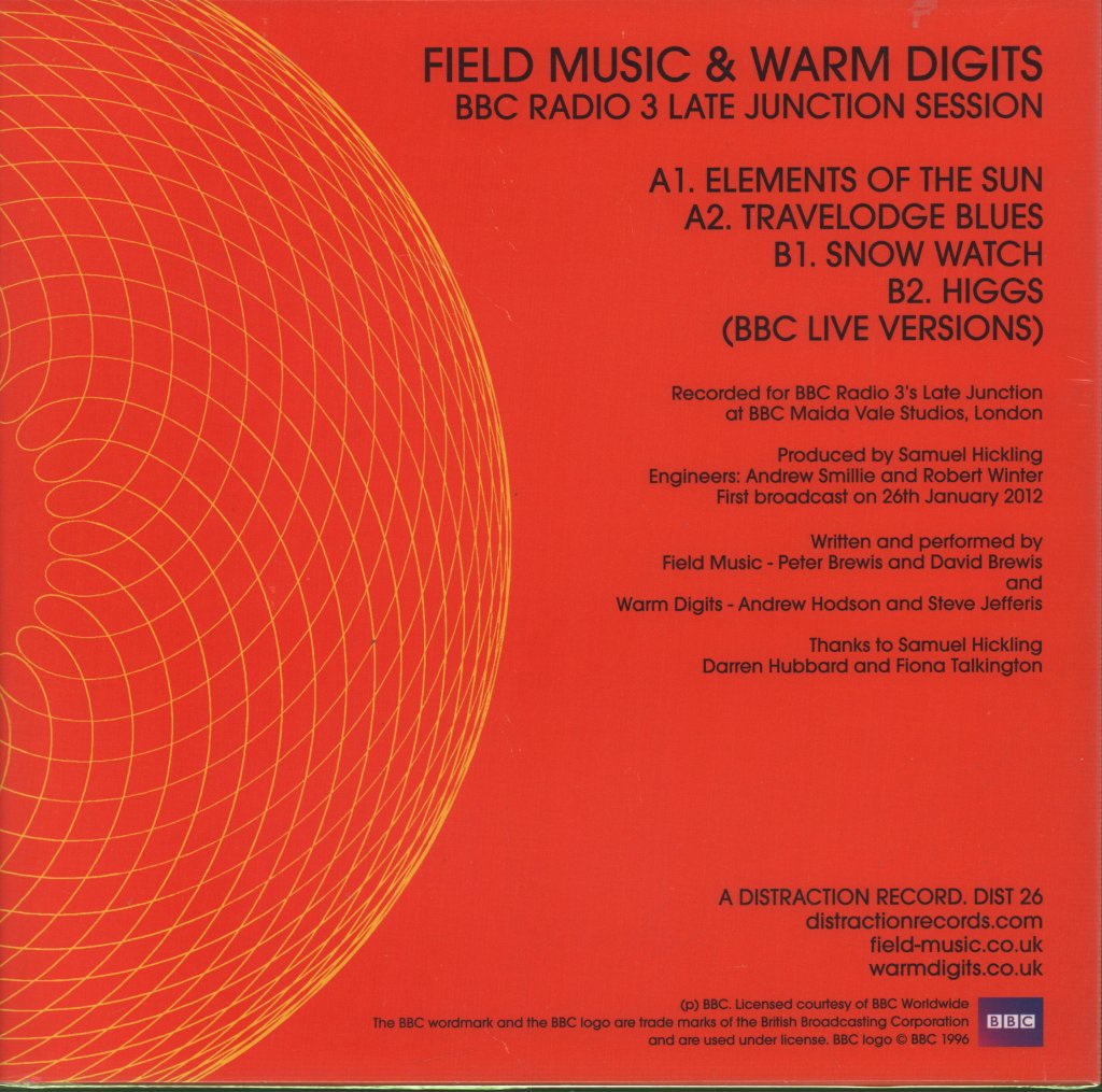 Field Music / Warm Digits - BBC Radio 3 Late Junction Session - 10 Inch