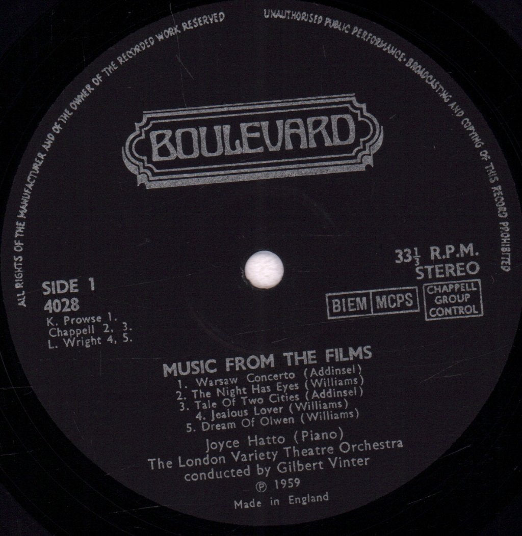 Joyce Hatto - Music From The Films - Volume 1 - Lp