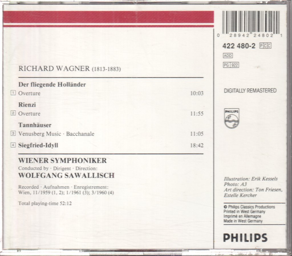 Wiener Symphoniker / Wolfgang Sawallisch - Der Fliegende Holländer . Tannhäuser . Rienzi . Siegfried-Idyll - Cd