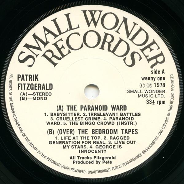 Patrik Fitzgerald - Paranoid Ward - 7 Inch