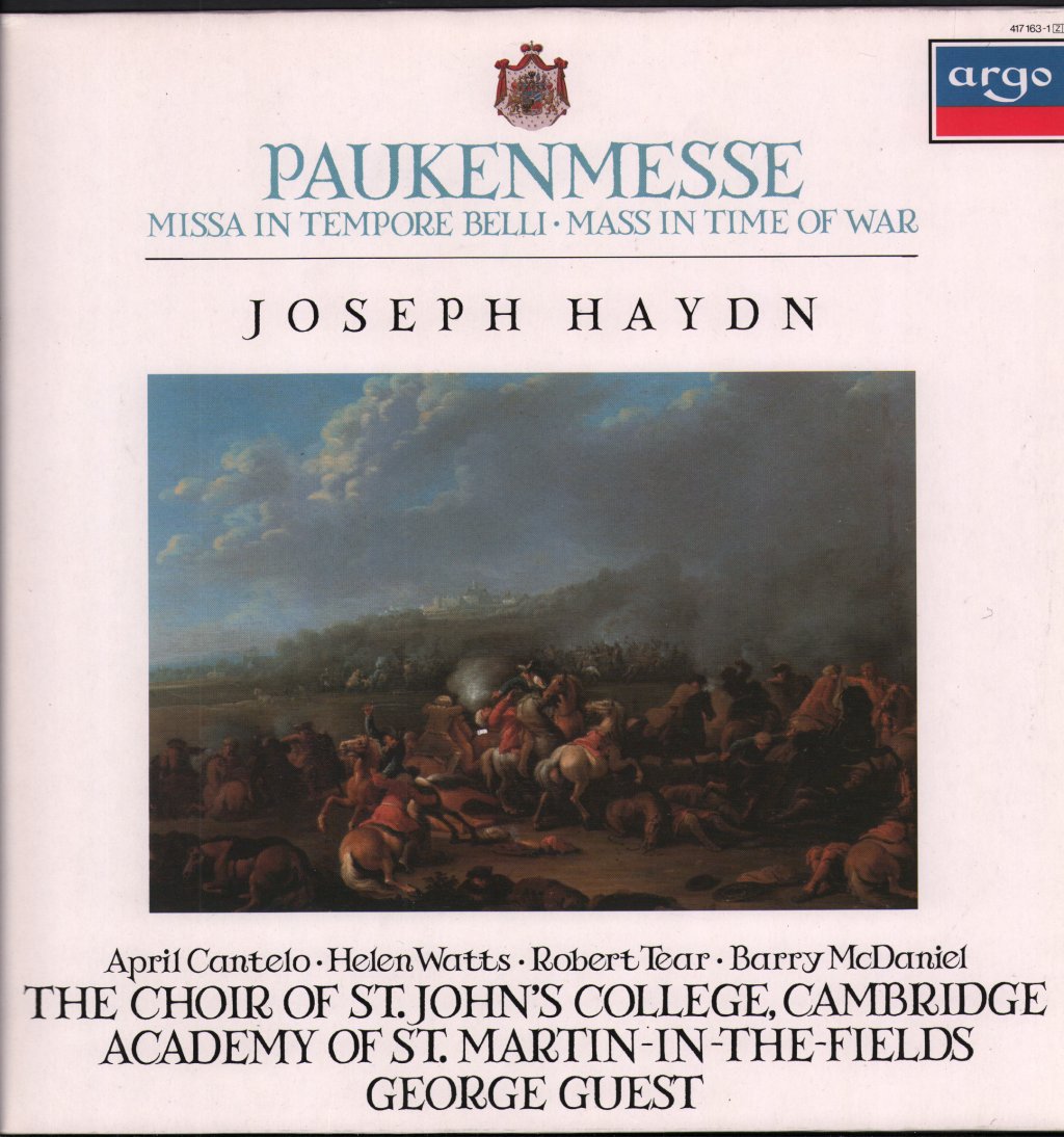 April Cantelo / Helen Watts / Robert Tear / Academy Of St. Martin-in-the-Fields / Choir Of St. John's College, Cambridge / George Guest - Joseph Haydn - Paukenmesse - Lp