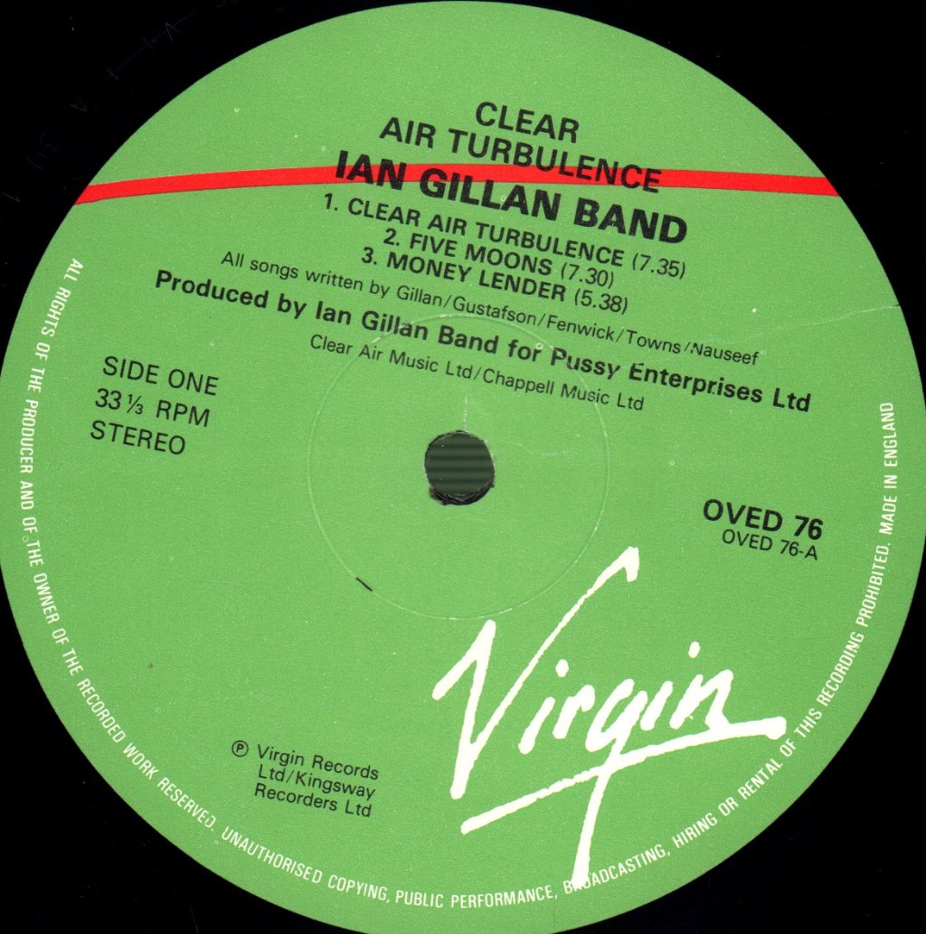 Gillan - Clear Air Turbulence - Lp